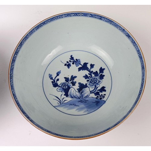 999 - A 19th century Chinese porcelain bowl, with floral decoration, 29.5 diameter, and another Chinese bo... 