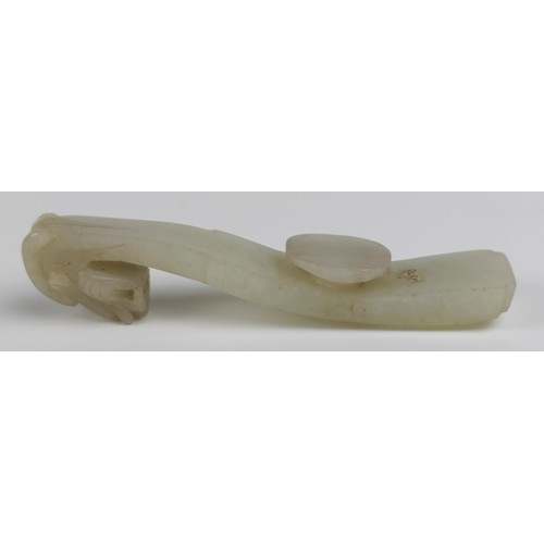 1006 - A Chinese pale green stone carving, 9 cm wide