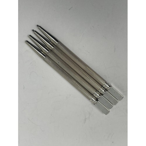 191 - A set of four sterling silver bridge pencils (4)