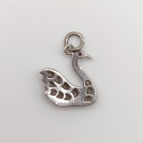 420 - A diamond swan pendant/charm