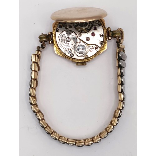 603 - A ladies 9ct gold Rolex watch, on a later expandable strap