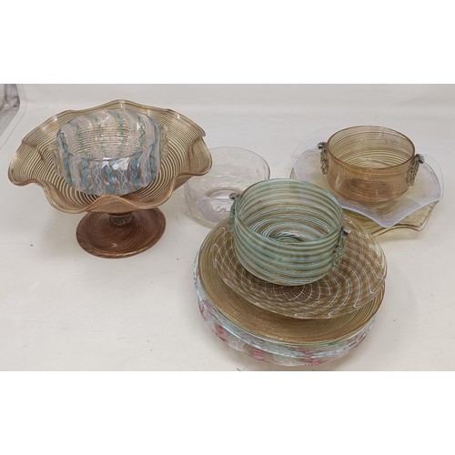 1107 - A group of assorted Venetian glass bowls and other similar items (qty)