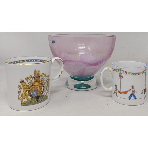 1117 - A Foley China 1937 Coronation mug and plate, and other assorted ceramic, prints, and glass (qty)