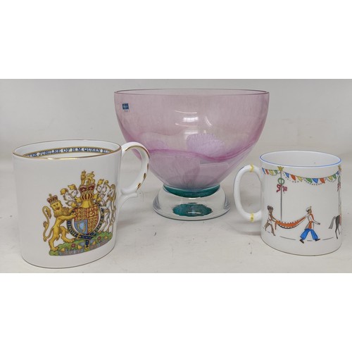 1117 - A Foley China 1937 Coronation mug and plate, and other assorted ceramic, prints, and glass (qty)...