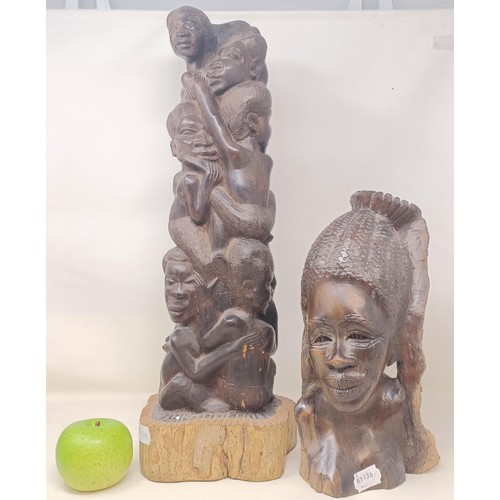 1120 - Assorted African carved busts and other similar items (qty)...