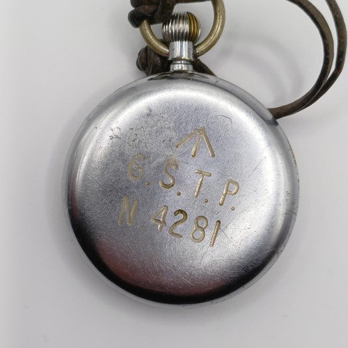 618 - A military silver plated open face pocket watch, and a military Services stainless steel wristwatch,... 