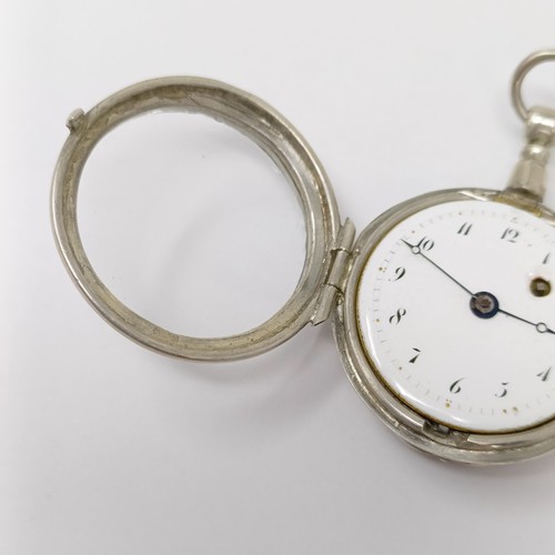 610 - A ladies silver open face pocket watch, the back inset with a bloodstone, 3 cm diameter