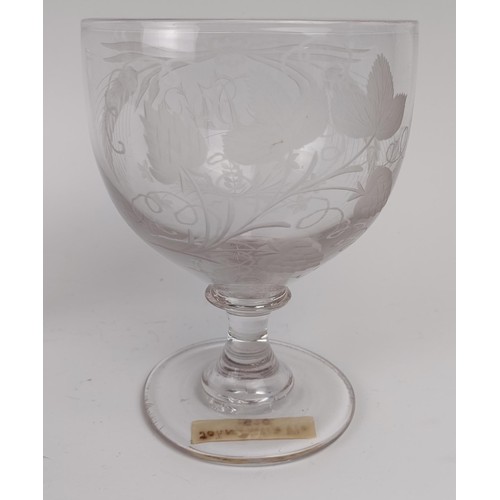 1171 - A 19th century glass tumbler, one side decorated Sunderland Bridge, the other a rose and a Scottish ... 