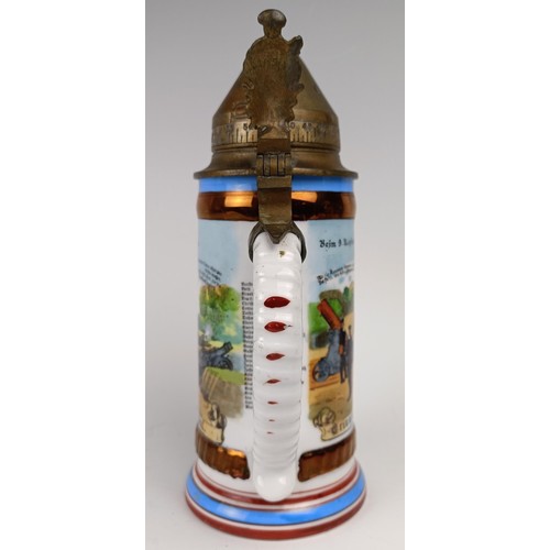 1173 - A German military Lithophanes stein, 26 cm high