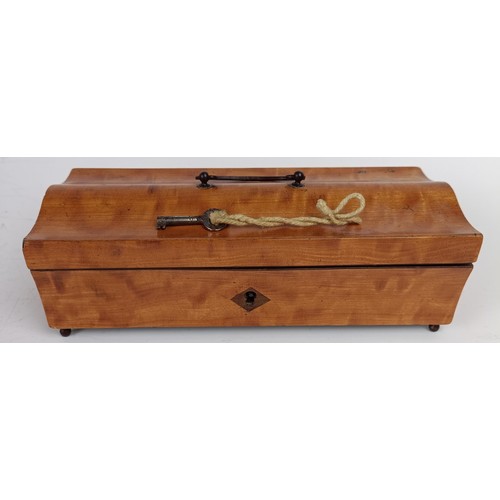 1174 - A Victorian satinwood dome top box, 19 cm wide, and two others similar (3)