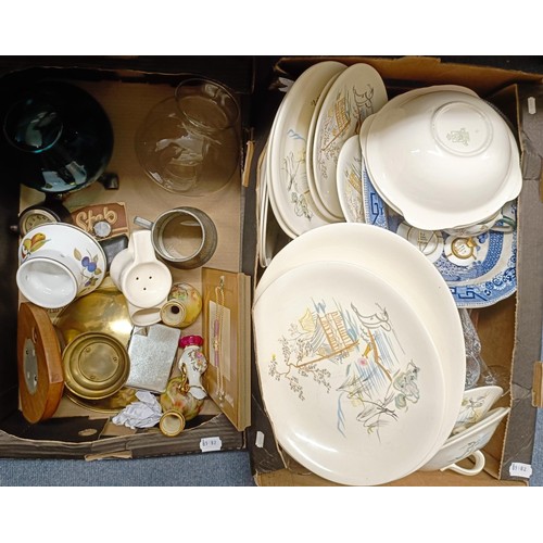 1201 - A part dinner service, two prints and assorted other items (qty)