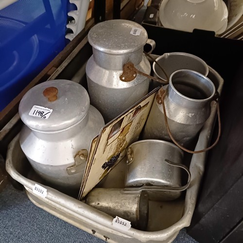 1198 - A large quantity to include, aluminium cookware, sewing machines, vinyl records, luggage and other i... 