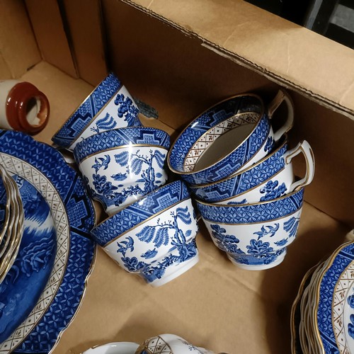 1193 - A Booths Willow pattern part tea set (box)