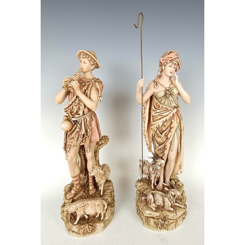 1119 - A pair of Royal Dux figures, 38 cm high (2)