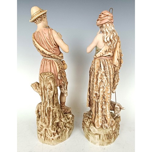 1119 - A pair of Royal Dux figures, 38 cm high (2)...