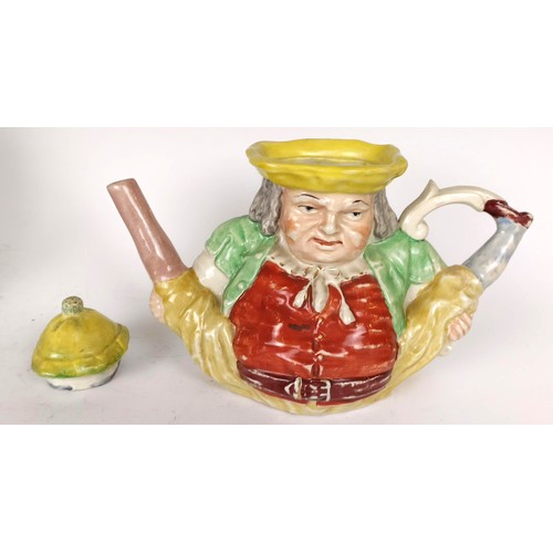 1154 - A toby jug, another, and brass ceiling light with glass shades and other items (box)...