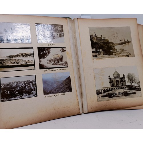 1245 - An early 20th century photograph album, to include scenes from India