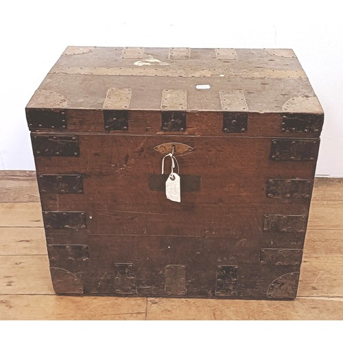 1364 - An oak and metal bound silver chest, 82 cm wide