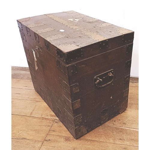 1364 - An oak and metal bound silver chest, 82 cm wide