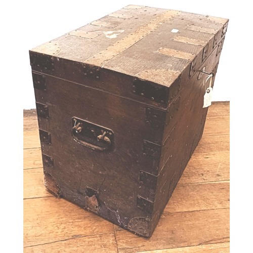 1364 - An oak and metal bound silver chest, 82 cm wide