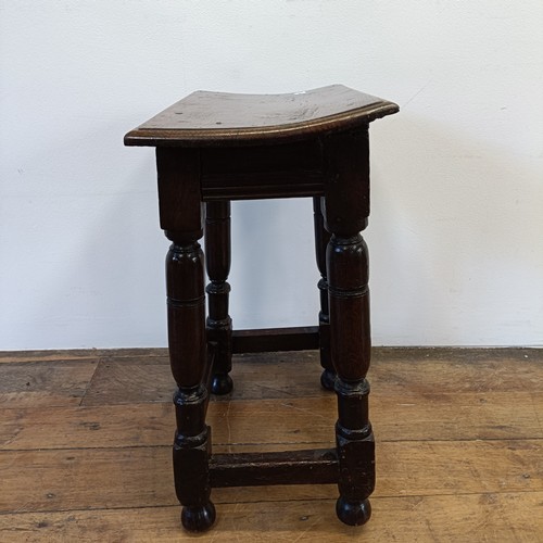 1331 - An oak joint stool, 48 cm wide