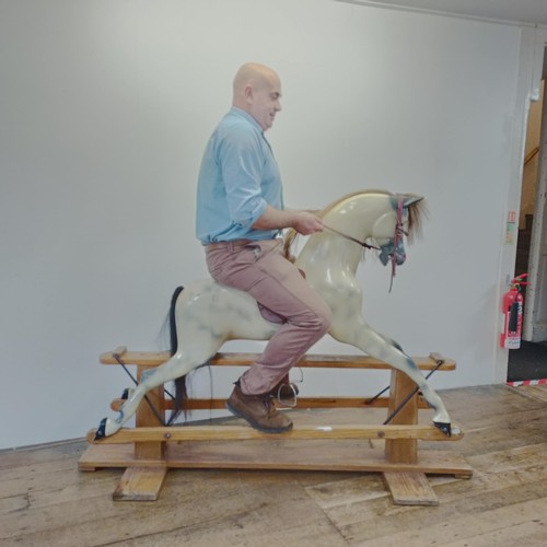 1322 - A large painted rocking horse, by Haddon Rockers, Wallingford, Oxfordshire No 36165, 185 cm wide