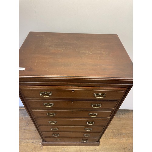 1292 - An early 20th century mahogany Wellington chest, Maple & Co, stamped to a drawer, 122 cm high x ... 