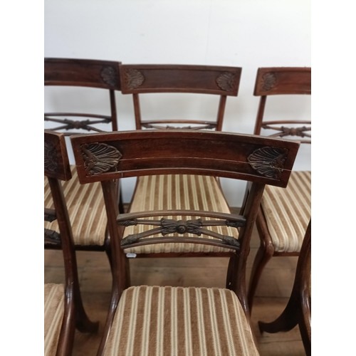 1341 - A set of six Regency style dining chairs, on sabre legs (6)