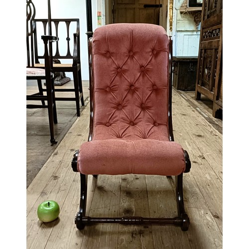 1337 - A pair of Victorian style button back nursing chairs, and a pair of mahogany armchairs (4)