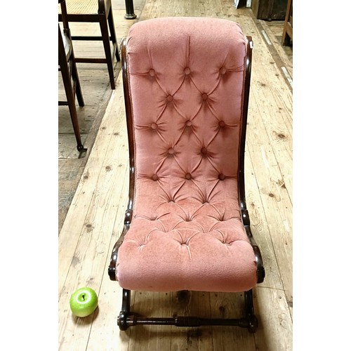 1337 - A pair of Victorian style button back nursing chairs, and a pair of mahogany armchairs (4)