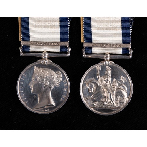 16 - A Naval General Service medal 1793-1840, awarded to William Farrant, Midshipman, with St Domingo cla... 