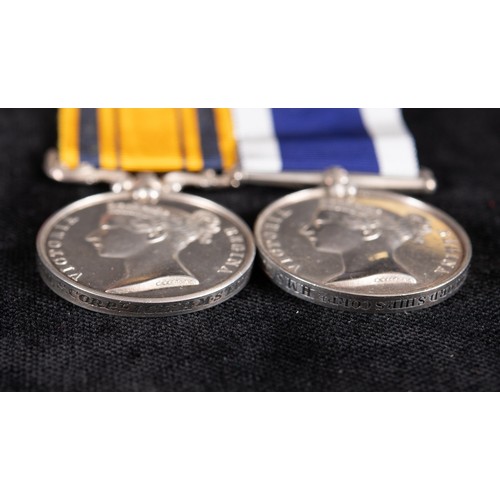 21 - A pair of medals, awarded to J S Setford S Corp 1 Cl HMS Euphrates, comprising a South Africa medal ... 