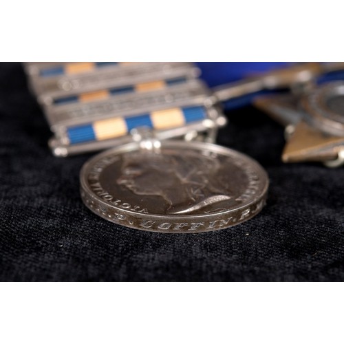 23 - A pair of medals, awarded to Captain R P Coffin RM, comprising an Egypt 1882 medal, with Tel-El-Kebi...