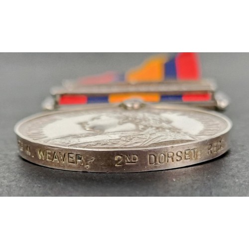 62 - A Queen's South Africa medal, awarded to 5875 Pte W Weaver 2nd Dorset Regiment, with Cape Colony, Tr... 