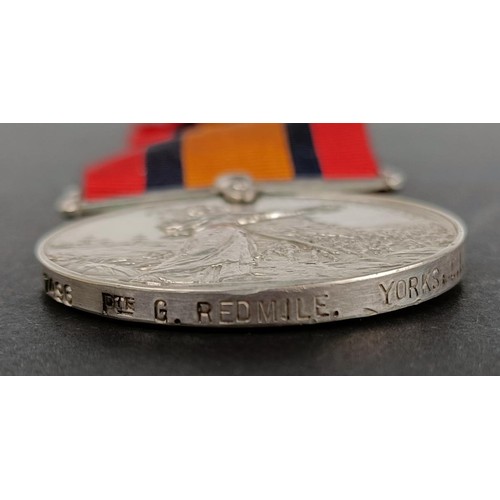 68 - A Queen's Mediterranean medal, awarded to 7496 Pte G Redmile Yorks LI Provenance: On Instructions of... 