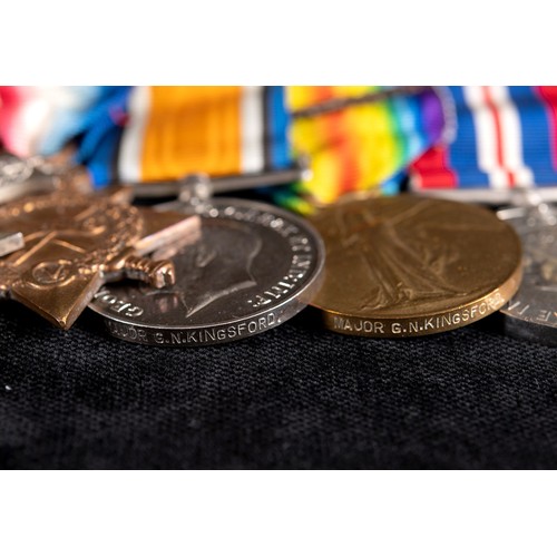 118 - A group of six medals, awarded to Major G N Kingsford, comprising a Distinguished Service Order (DSO... 