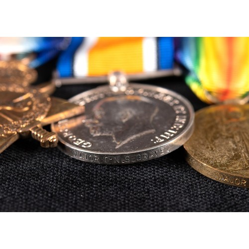 120 - A group of four medals, awarded to Major O N Segrave, comprising a Distinguished Service Order (DSO)... 