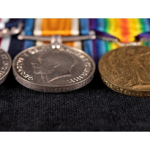 121 - A group of four medals, awarded to WR 284527 Pte H C Leech RE, comprising a Military Medal (MM), Bri... 