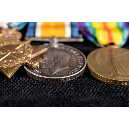 124 - A group of six medals, awarded to Lieut Stanley R Bower, Northampton Regt, comprising a Military Cro... 