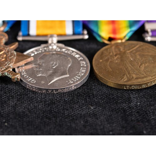 126 - A group of five medals, awarded to BT Lt Col W L Y Rogers, comprising a Distinguished Service Order ... 