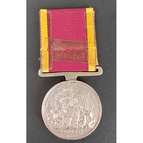 151 - A China War medal 1842, awarded to John Sewell Volunteer 1st Class, HMS Dido Provenance: On Instruct... 