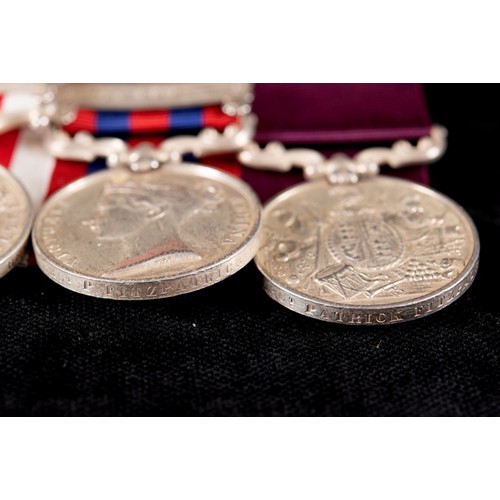 179 - A group of three medals, awarded to Corporal Patk Fitzpatrick 1st Eurn Bengal Fusiliers, comprising ... 