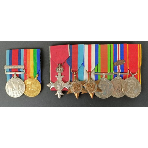 216 - A group of six medals, awarded to Walter Morrod, comprising an MBE, a 1939-1945 Star, France and Ger... 