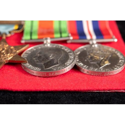 250 - A group of five medals, awarded to 1824146 F/Sgt N M Scott RAFVR, comprising a Distinguished Flying ... 