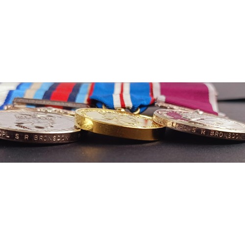 258 - A group of five medals, awarded to 24554986 L Cpl S R Bronsdon Royal Anglian, comprising a Campaign ... 