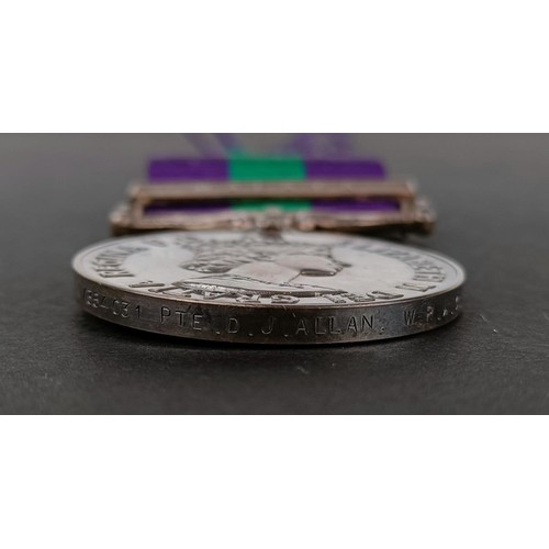 266 - A General Service medal 1918-62, awarded to W/354031 Pte D J Allan WRAC, with Malaya clasp, boxedPro... 