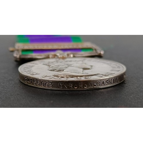 267 - A General Service medal 1962-2007, awarded to 24155063 Gnr R W Gaskill RA, with Northern Ireland and... 