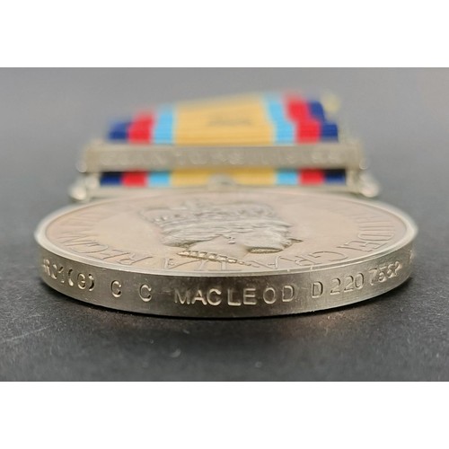 268 - A Gulf medal, awarded to AR01 (G) C C Macleod D220756P RN, with 16 Jan to 28 Feb 1991 clasp, with ro... 