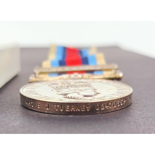 273 - A pair of medals, awarded to MA1 B J Tierney D247065 P RN, comprising a General Service medal 1962-2... 