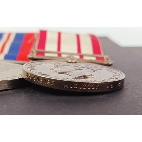 279 - A group of six medals, awarded to JX 518198 A D Cook AB RN, comprising a 1939-1945 Star, Italy Star,... 